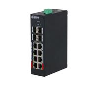 DAHUA DH-HS4412-8ET-96 - Interruttore PoE industriale L2 a 8 porte, colore: Nero