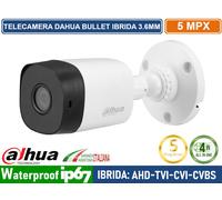 DAHUA HAC-B1A51-0360B TELECAMERA BULLET IBRIDA AHD TVI CVI CVBS 5MP OSD UTC IP67