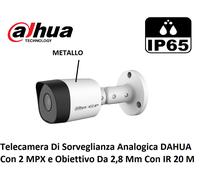 DAHUA HAC-HFW12 TELECAMERA BULLET HDCVI IBRIDA 4IN1 1080P 2MPX 2.8MM IP66