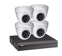 Dahua - Kit videosorveglianza registratore eco e 4 telecamere dome 1080p - Visione notturna 30m - KITECO 4DOM1080P-001