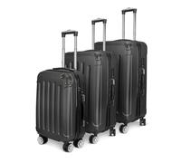 DAHUEN Set Valigia Rigida 3 Pezzi | Valigia da Viaggio Cabina | Valigia Set 3 Rigidi | Suitcase Set con 360° Ruote Silenziose e Blocco TSA | Grigio, nero, Grande, valigia rigida