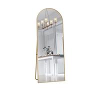 DAHUEN Specchio Pieno Lunghezza 162x53 cm, Specchio Arcuato su Piede con Telaio in Metallo, Supporto, Specchio Integrale, Specchio da Spogliatoio Completo per Camera, Soggiorno, Dressing (Oro)