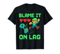 dai la Colpa al Ritardo Divertente Pixel Art Gaming Console & Giocatori PC Maglietta