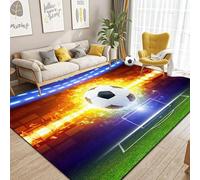 Dai Lufei Tappeto da calcio, antiscivolo, per la camera dei ragazzi, con motivo a fiamme, 100 x 150 cm
