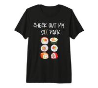 dai un'occhiata a My Six Pack Funny Japanese Sushi Abbigliamento Maglietta Premium
