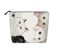 Dai un'occhiata alla borsa da viaggio per il trucco di grande capacità per le donne, borsa cosmetica portatile con cerniera impermeabile monostrato in canapa sintetica