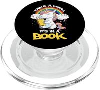 Dai un'occhiata alla lettura di un libro con unicorno arcobaleno PopSockets PopGrip per MagSafe