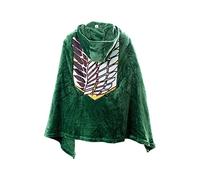 Daiendi AOT Costume da cosplay Survey Corps Mantello The Wings of Freedom Coperta in flanella per adulti Anime Capo Verde con Cappuccio M