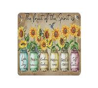 DAIERCY Targa in latta retrò con scritta in lingua inglese "Jesus The Fruit of the Spirit is Love Joy Peace", decorazione da parete per casa, bar, pub, club, targa regalo in metallo, 30,5 x 30,5 cm