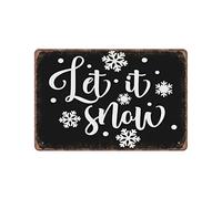 DAIERCY Targa in metallo con scritta in inglese "Let it Snow" (lingua italiana non garantita), vintage, per bar, grotte, garage, cucina, casa, decorazione artistica da parete, 20,3 x 30,5 cm