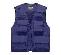 DAIHAN Giubbino da Lavoro Smanicato Leggero Giacche Gilet Maschile Multi-Tasca Giubbino da Lavoro Giacca Senza Maniche Gilet da Escursionismo Caccia E Pesca,Blu Zaffiro,4XL