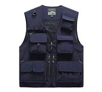 DAIHAN Giubbino da Lavoro Smanicato Leggero Giacche Gilet Maschile Multi-Tasca Giubbino da Lavoro Giacca Senza Maniche Gilet da Escursionismo Caccia E Pesca,Marina Militare,6XL