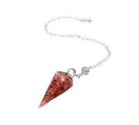 DAIJES 7 colori cristallo naturale ghiaia resina primavera punteruolo pendolo cristallo agata esagonale cono spirito pendolo pendente, agata rossa