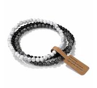 DAIJES Bracciale con perline in pietra naturale da 4 mm, etichetta vintage da donna, a tre strati, con ametista, gioielli-FK1765-19CM-19cm