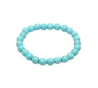 DAIJES Bracciale elastico da uomo con calcoli biliari neri, ciondolo con teschio, turchese naturale, occhio di tigre, nappa, cristallo, pietra vulcanica, braccialetto con perline - Blue Pine