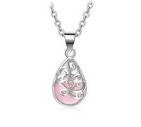 DAIJES Ciondolo in pietra di luna imitazione occhio di gatto femmina, gioiello geometrico a goccia d'acqua, rosa