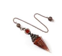 DAIJES Ciondolo in resina con ghiaia spirituale, agata di cristallo, colla, cono esagonale, ciondolo spirituale, diaspro rosso (bronzo)