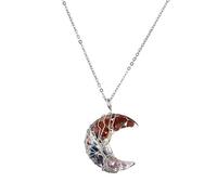 DAIJES Collana con ciondolo a forma di goccia d'acqua in cristallo naturale con albero della vita, filo di rame avvolto a mano, NSN00426