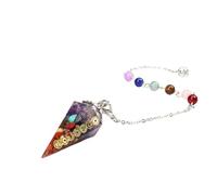 DAIJES Ghiaia di cristallo naturale Resina Cono esagonale Fiore Tuning Ciondolo Chakra Perlina colorata Gioielli yoga, simboli Sette colori