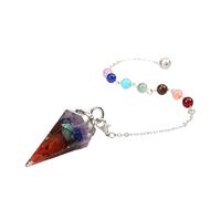 DAIJES Ghiaia di cristallo naturale Resina Cono esagonale Fiore Tuning Ciondolo Chakra Perlina colorata Gioielli yoga, sette colori