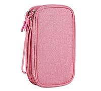 Daijianbin Borsa organizer per accessori elettronici, per adattatore/caricabatterie/cavi/penne, progettata per la scuola (rosa)