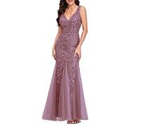 Daikascbny Abito da Donna Elegante per Festa, Ballo, Cerimonia - Vestito Lungo Classico Con Spacco, Senza Maniche per Cocktail Party e Damigella d'Onore