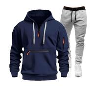 Daikascbny Completo Palestra Uomo Tuta Uomo Completo Invernale Felpe con Cappuccio e Zip e Pantaloni Felpati Tute da Ginnastica Traspirante Cotone Felpato Completo Tuta Sportiva