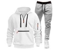 Daikascbny Completo Palestra Uomo Tuta Uomo Completo Invernale Felpe con Cappuccio e Zip e Pantaloni Felpati Tute da Ginnastica Traspirante Cotone Felpato Completo Tuta Sportiva