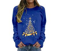 Daikascbny Maglia Donna Elegant Taglia Forti alla Moda Felpa Stampato Senza Cappuccio Pullover Tops da Natale Manica Lunga Grinch Natale Stampato per Il Tempo Libero Sportivo Maglione Natalizio Donna