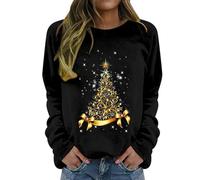 Daikascbny Maglia Donna Elegant Taglia Forti alla Moda Felpa Stampato Senza Cappuccio Pullover Tops da Natale Manica Lunga Grinch Natale Stampato per Il Tempo Libero Sportivo Maglione Natalizio Donna