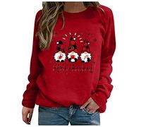 Daikascbny Maglia Donna Elegant Taglia Forti alla Moda Felpa Stampato Senza Cappuccio Pullover Tops da Natale Manica Lunga Grinch Natale Stampato per Il Tempo Libero Sportivo Maglione Natalizio Donna
