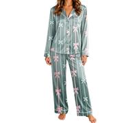 Daikascbny Pigiama Donna Invernale a Costine Due Pezzi | Set notte cannete elasticizzato morbido e traspirante che si adatta alle linee del corpo senza comprimere