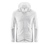Daikascbny Rain Jacket Men's Lightweight Wind Jacket Breathable Softshell Jacket Plain Hiking Jacket Windproof Outwear Rainproof Outdoor Jacket Rainproof Windbreaker Giubbotto Stoffa (White, M)