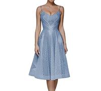 Daikascbny Vestito Corto da Sera Donna Sensuale - Spalline Sottili, Ricami Geometrici, Senza Maniche, Abito da Cerimonia Elegante per Matrimonio, Cocktail e Eventi Formali