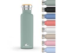 Daikoku Bottiglia, Termos in Acciaio Inossidabile a Doppia Parete, Mantiene Bevande Calde o Fredde per Ore, Due Tappi, Verde, 500 ML