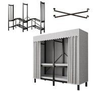 Dailify Armadio Pieghevole Armadio Pieghevole Portatile con Appendiabiti, Armadio Magnetico per Riporre i Vestiti, Organizer per Indumenti per Dormitori/Case in Affitto(1.25m/4.1ft)