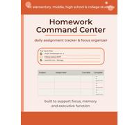 Daily Assignment Tracker & Focus Planner for ADHD Students: Undated Homework Organizer for Elementary, Middle, High School and College Students