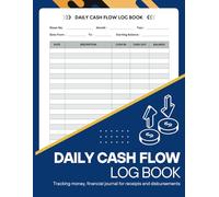 Daily Cash Flow Log Book: Easy money tracking, financial journal for income and expenses, large cash book for businesses, 8.5” x 11", 120 pages