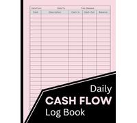 Daily Cash Flow Log Book: Petty Cash Ledger Book - Financial Record Keeping Journal and Notebook for Business - Large Daily Cash Book