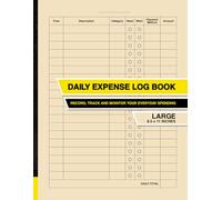 Daily Expense Log Book: Record, Track and Monitor Your Everyday Spending | A Budgeting Tool for Managing Money | Large