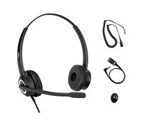 daily headset Polycom - Cuffie per telefono con cancellazione del rumore, microfono RJ9 U10P, cavo inferiore compatibile con telefoni digitali Polycom VVX, Shoretel, Avaya