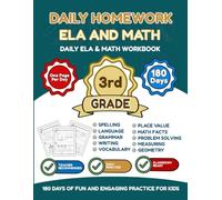 Daily Homework: ELA & Math 3rd Grade: 180 Days of Spiral Review - No Prep After-School Workbook for Multiplication, Division, Grammar & Reading (No-Tears Homework Routine)