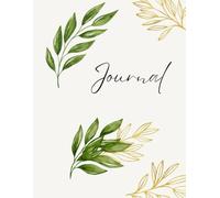 Daily Journal: Simple Green & Gold Plant Design Lined Notebook for Writing, Gratitude, Thoughts & Personal Growth | For Women & Moms