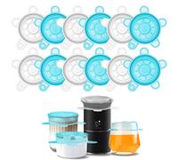 DAILY KISN Coperchi in silicone elasticizzato, 12 pezzi, 6,5 cm, riutilizzabili, per barattoli, ciotole, tazze, bottiglie, lattine
