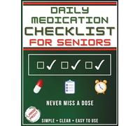 Daily Medication Checklist for Seniors: Simple Pill Tracker to Never Miss a Dose | Easy Daily Check System for Medication Management