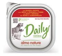 1 x 300 g Almo Nature Daily Alimento Cibo Umido Patè per Cani Adulti Ricetta Senza Glutine con Manzo e Patate in Vaschetta
