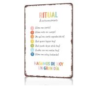 Daily Mindfulness Check In Metal Sign 8x12 Inch | Helps build consistent self care and reflection habits