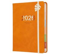 Daily Planner 2026 One Page Per Day, A5 Hardcover 2026 Diary - Jan to Dec 12 Month Agenda, Standard Daily Journal with Hourly Slots for Executive & Personal Use (Orange)