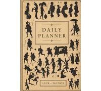 Daily Planner 6x9 - Vintage Silhouette Art Journal | Luck • 365 Days | Minimalist Aesthetic Planner