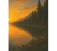 Daily Planner - Lake of Golden Evenings: A peaceful planning space for calm routines, mindful goals, and steady progress.